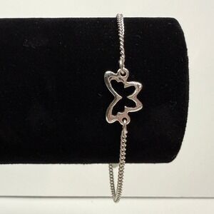 Butterfly Charm Bracelet Silver Tone Delicate Chain Adjustable Clasp Jewelry